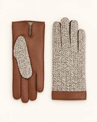 Gants en cuir et cachemire - camel