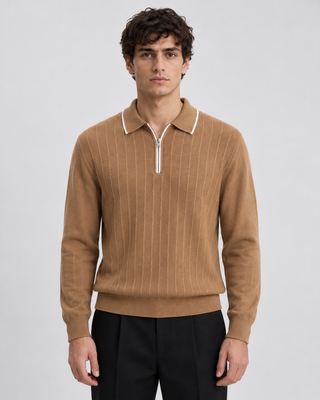 Pull beige foncé pour homme
