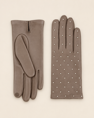 Gants en cuir - beige foncé