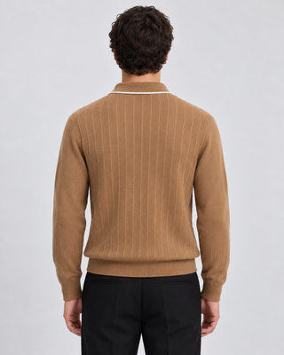Pull beige foncé pour homme