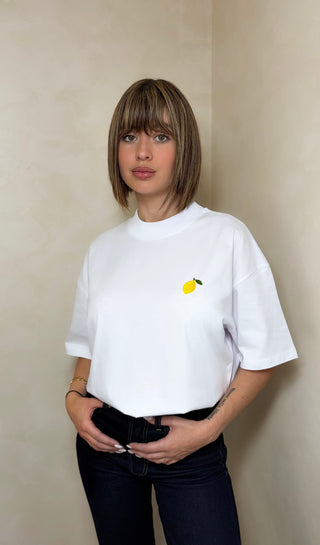 T-shirt oversize « Citron brodé »