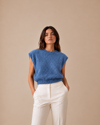 Pull « Le calé » bleu