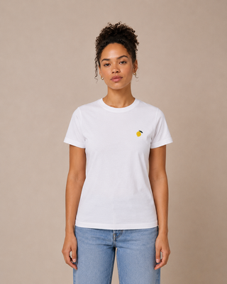 T-shirt ajusté « Citron brodé »