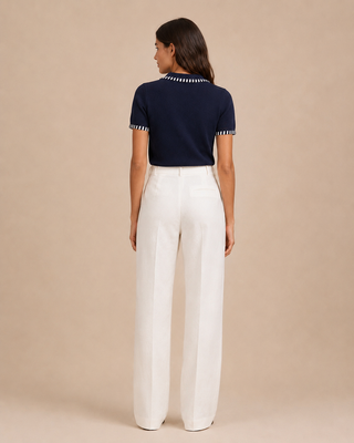 Polo marine à détails