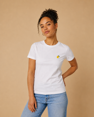 T-shirt ajusté « Citron brodé »
