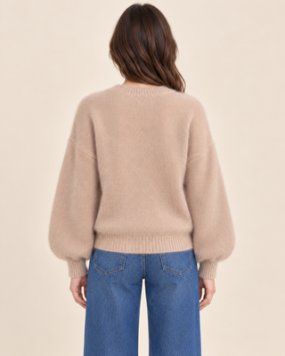 Pull « Le calé - manche ballon » - beige