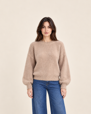 Pull « Le calé - manche ballon » - beige