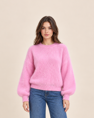 Pull « Le calé - manche ballon » - rose