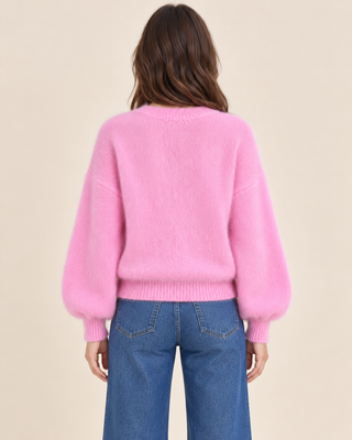 Pull « Le calé - manche ballon » - rose