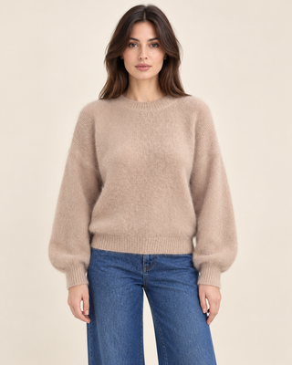 Pull « Le calé - manche ballon » - beige