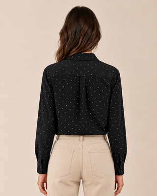 Chemise à pois en soie