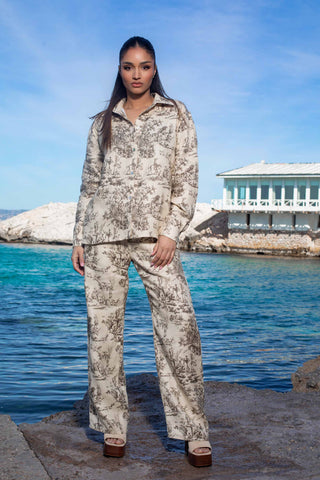 Pantalon "Le collègue" toile de jouy