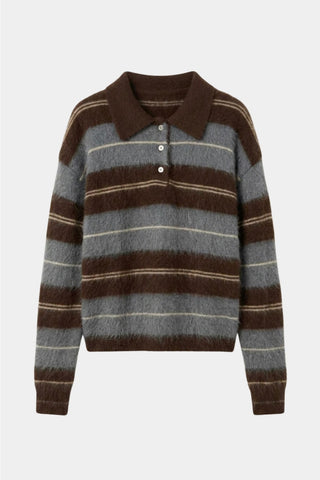 Polo - marron et gris